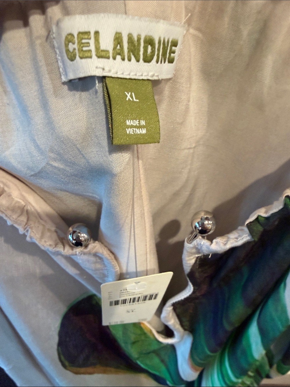Anthropologie Flowing Green & Black Print Maxi Dress - Picture 4 of 7